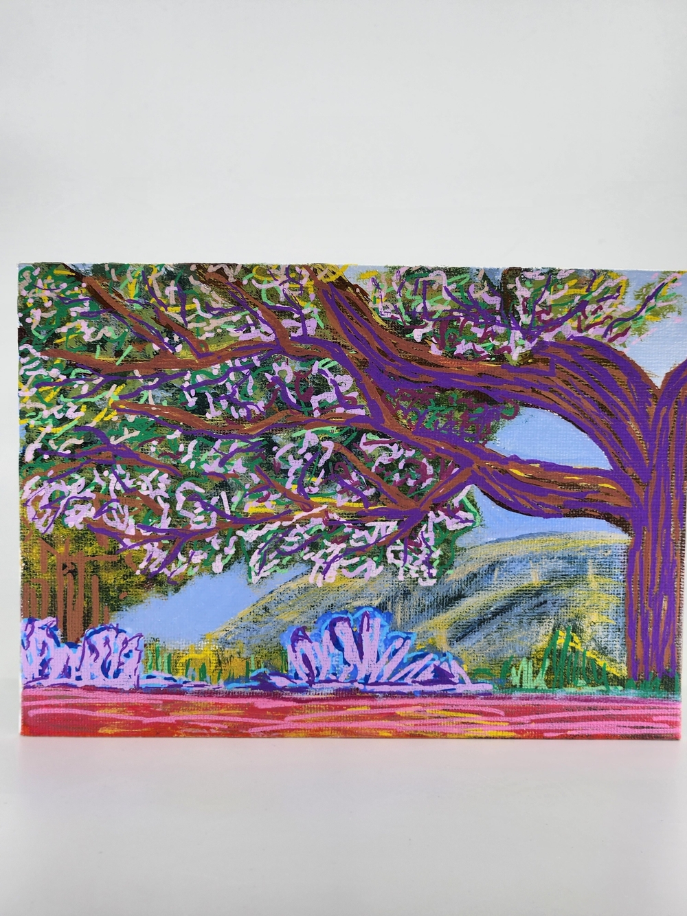 Hand Crafted Wall Art Purple Landscape Canvas Art - Picture 10 of 12
